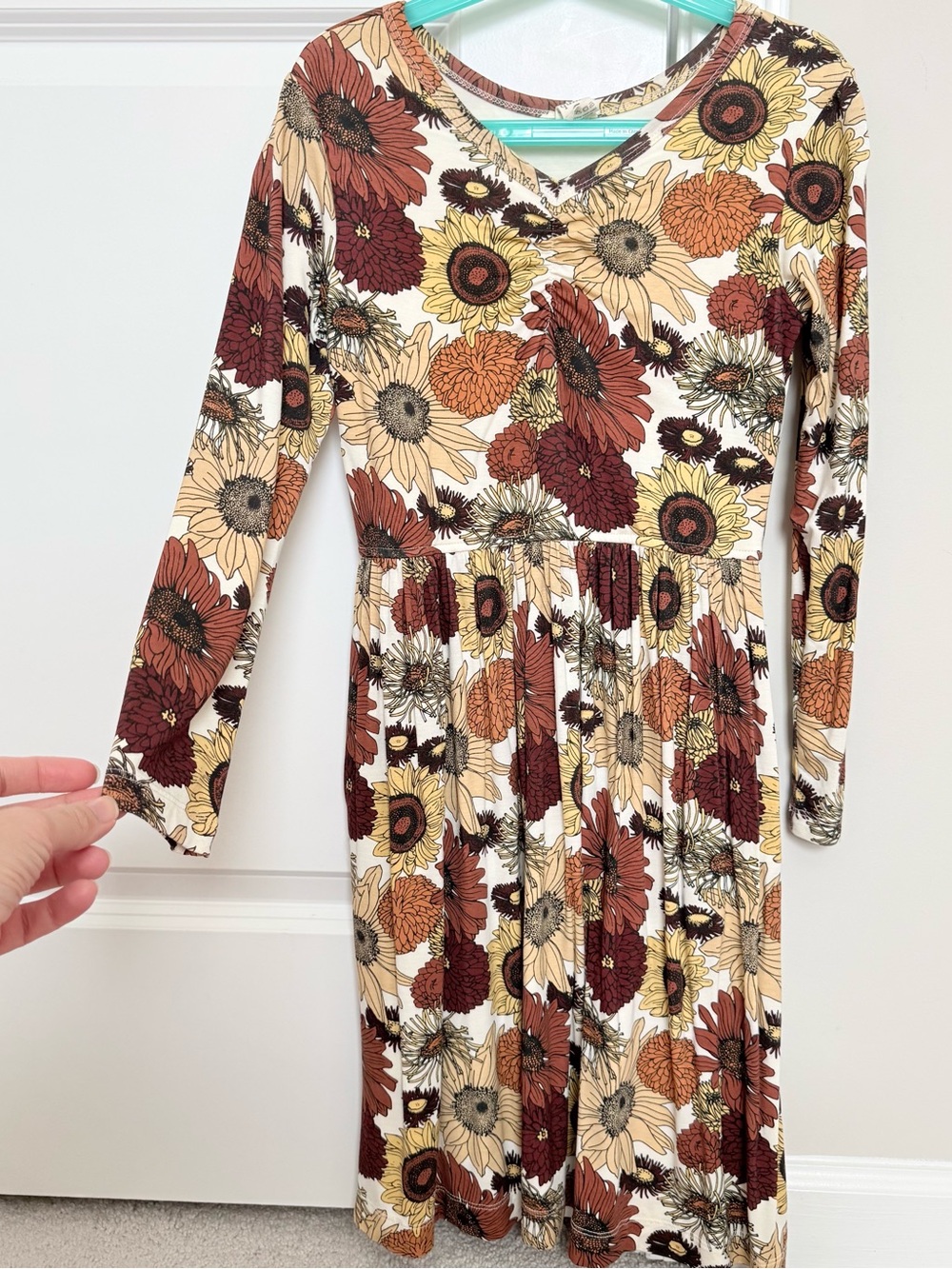 Kate Quinn Organics Tween Girl Harvest Sunflower bamboo dress 7-8 years EUC